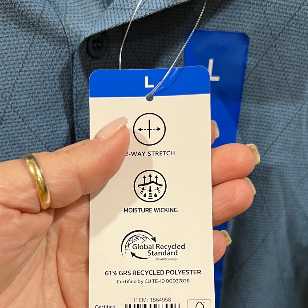 Modern Ambition Men's Blue Polo Shirt NWT size Large - Picture 4 of 7